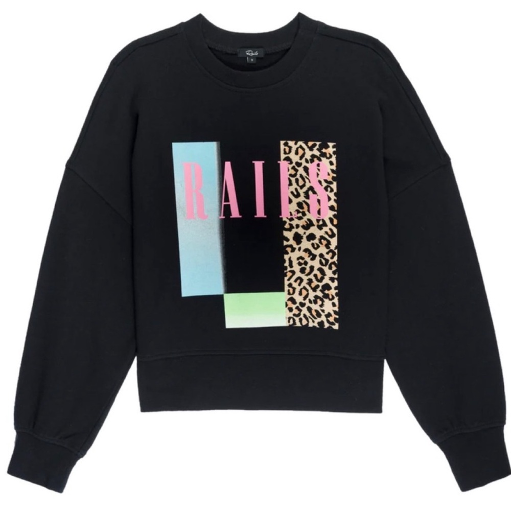 RAILS Sold Out! Alice Logo Sweatshirt in Neon Rails 🖤 Sz Large